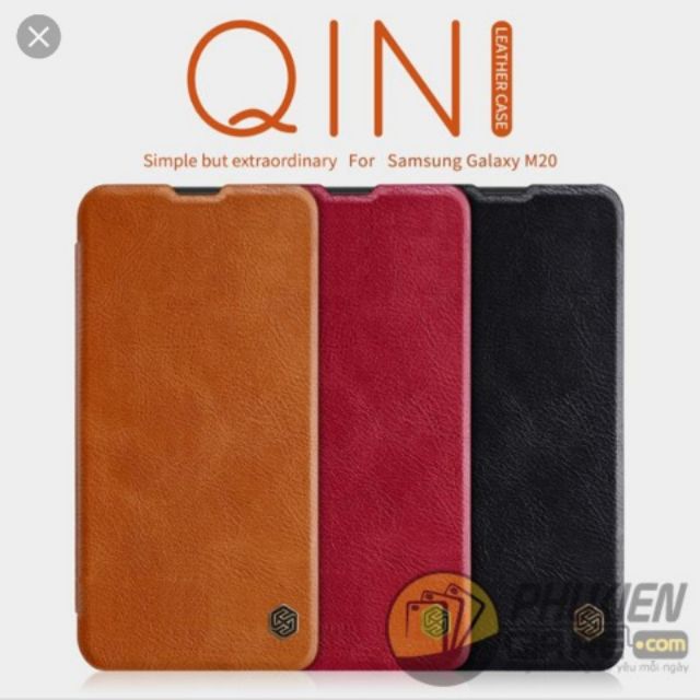 Bao da Nillkin Qin cho galaxy M20 có ngăn để thẻ car... hàng Chính hãng