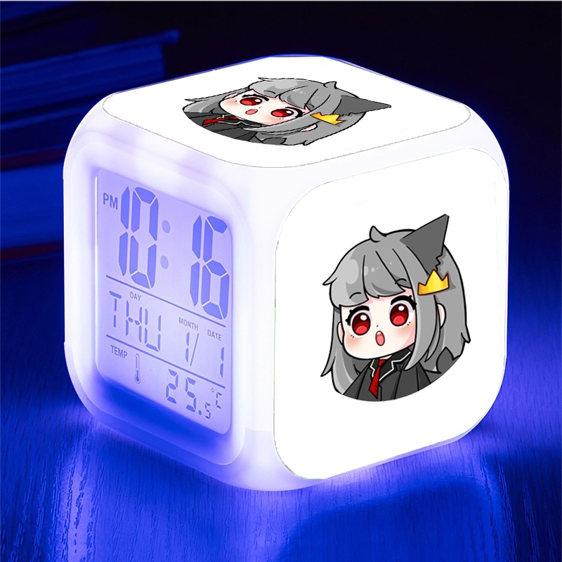Đồng hồ báo thức để bàn in hình HERO TEAM ver MẮT TRÒN XOE Simmy Phong cận Siro Mr Vịt Sammy Đào Kairon Kamui đèn led