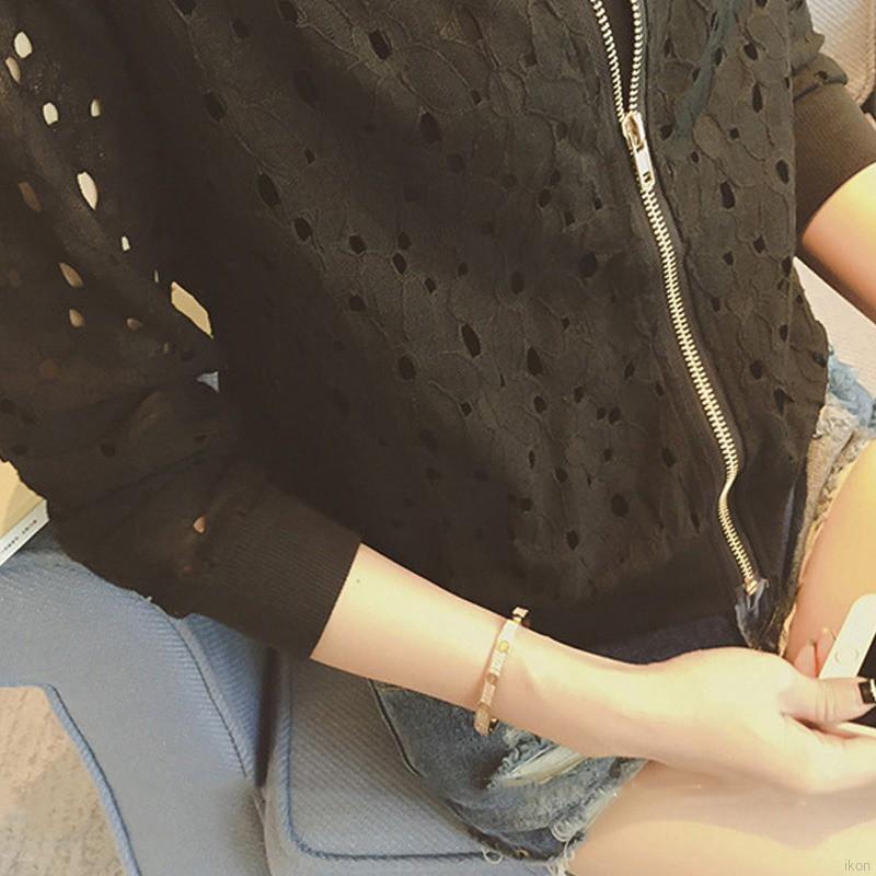 Áo khoác thiết kế ren mỏng khoác ngoài năng động cho nữ