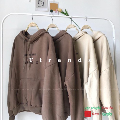 Áo Khoác Hoodie Nỉ Thêu Chữ NY CITY 2 Màu Siêu Xinh