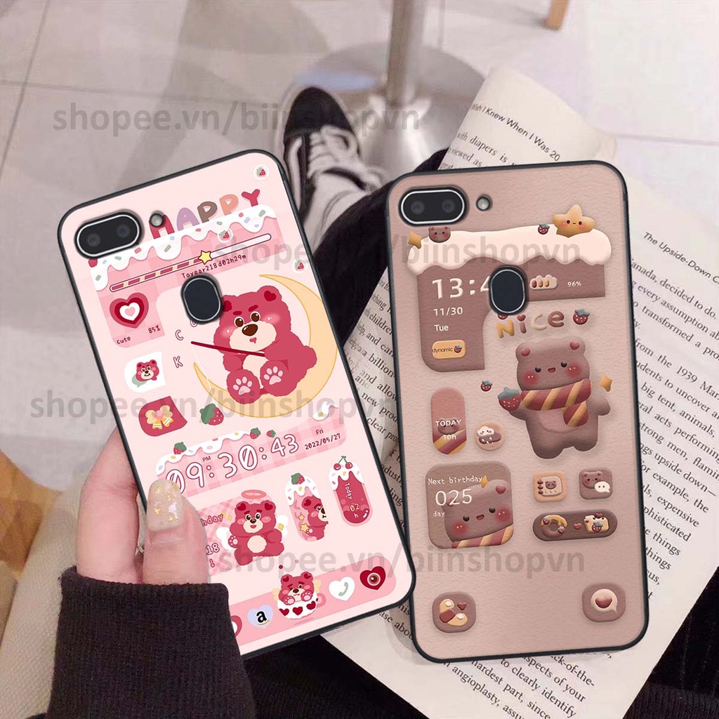 Ốp Realme 1 / 2 in 3D icon gấu nổi siêu xinh, siêu đáng yêu, cá tính phong cách