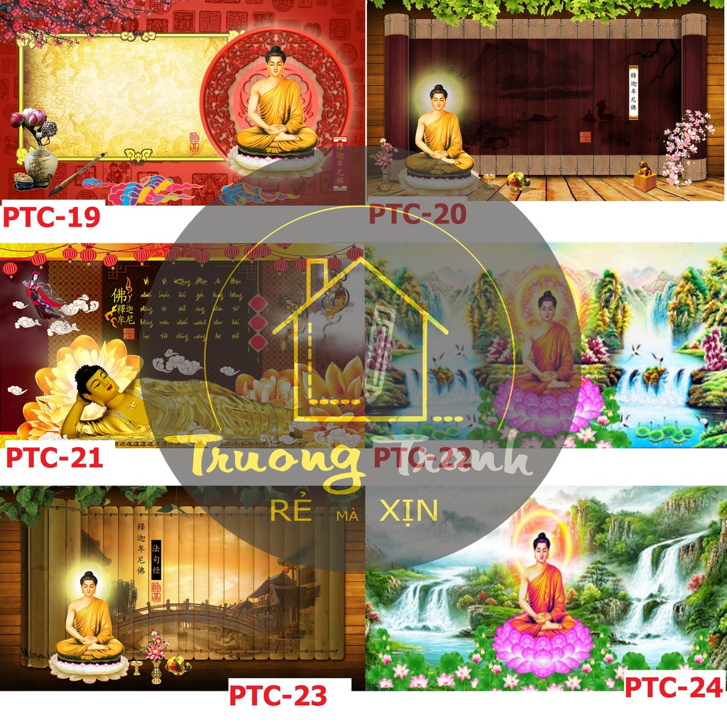 99 mẫu khung tranh treo tường phật giáo thích ca mâu ni khung composite tranh tráng gương canvas treo phòng khách thờ