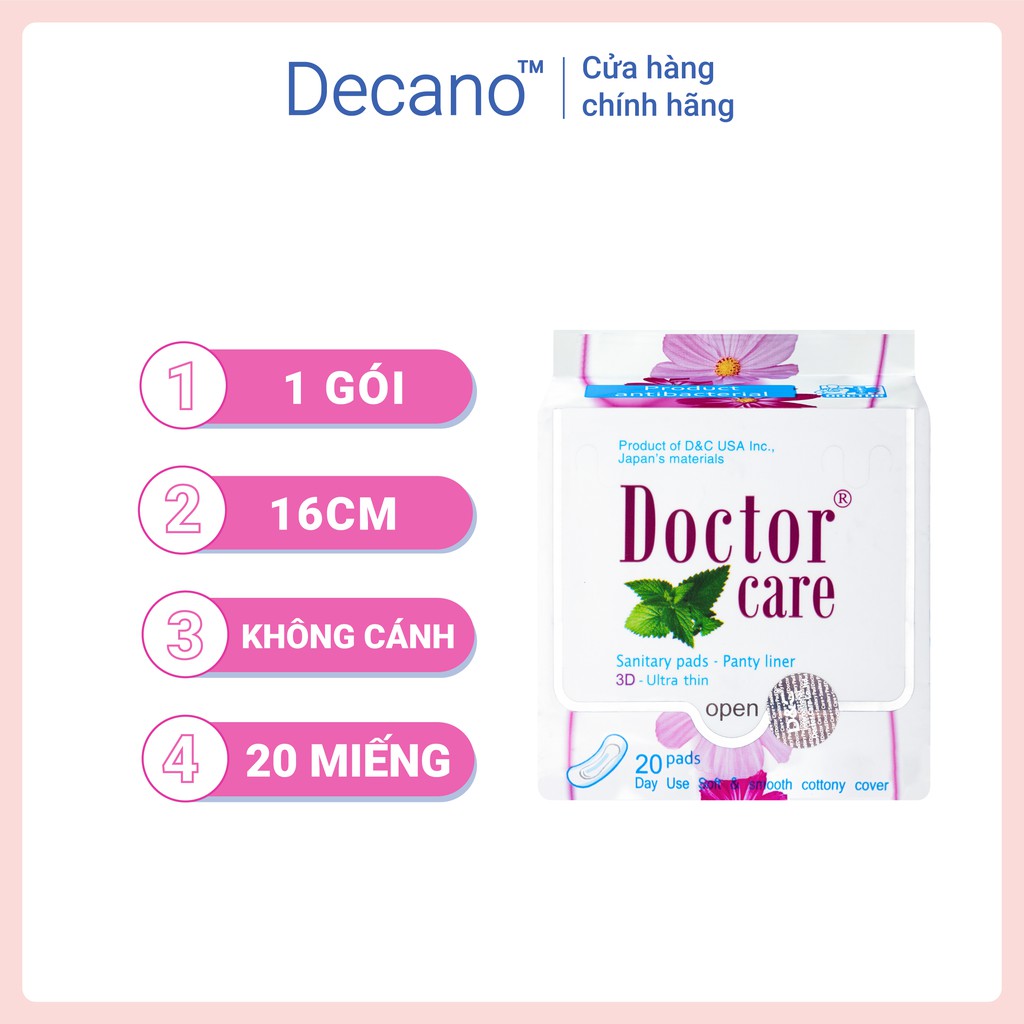 Combo băng vệ sinh Doctor Care toàn diện gồm 2 ban ngày,1 ban đêm,1 hàng ngày tự tin ngày dâu Decano Store