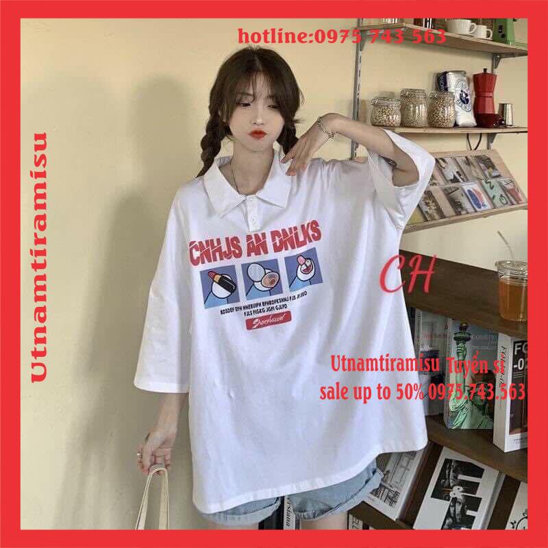 Áo thun POLO Pony Vivi  nữ tay lỡ có cổ♥️ Phông form rộng freesize unisex mặc đi học, cặp, nhóm, lớp in hình DỄ THƯƠNG | BigBuy360 - bigbuy360.vn