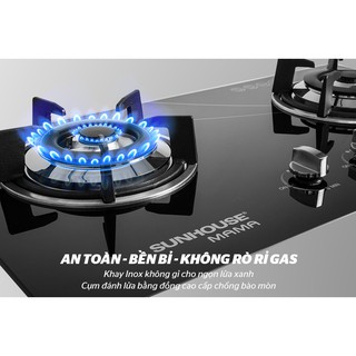 Bếp ga SUNHOUSE MAMA MMB6633 âm kính đánh lửa IC