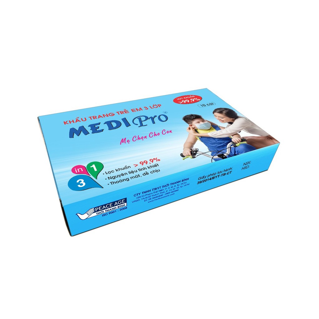 Khẩu trang y tế trẻ em Medipro hộp 10 cái