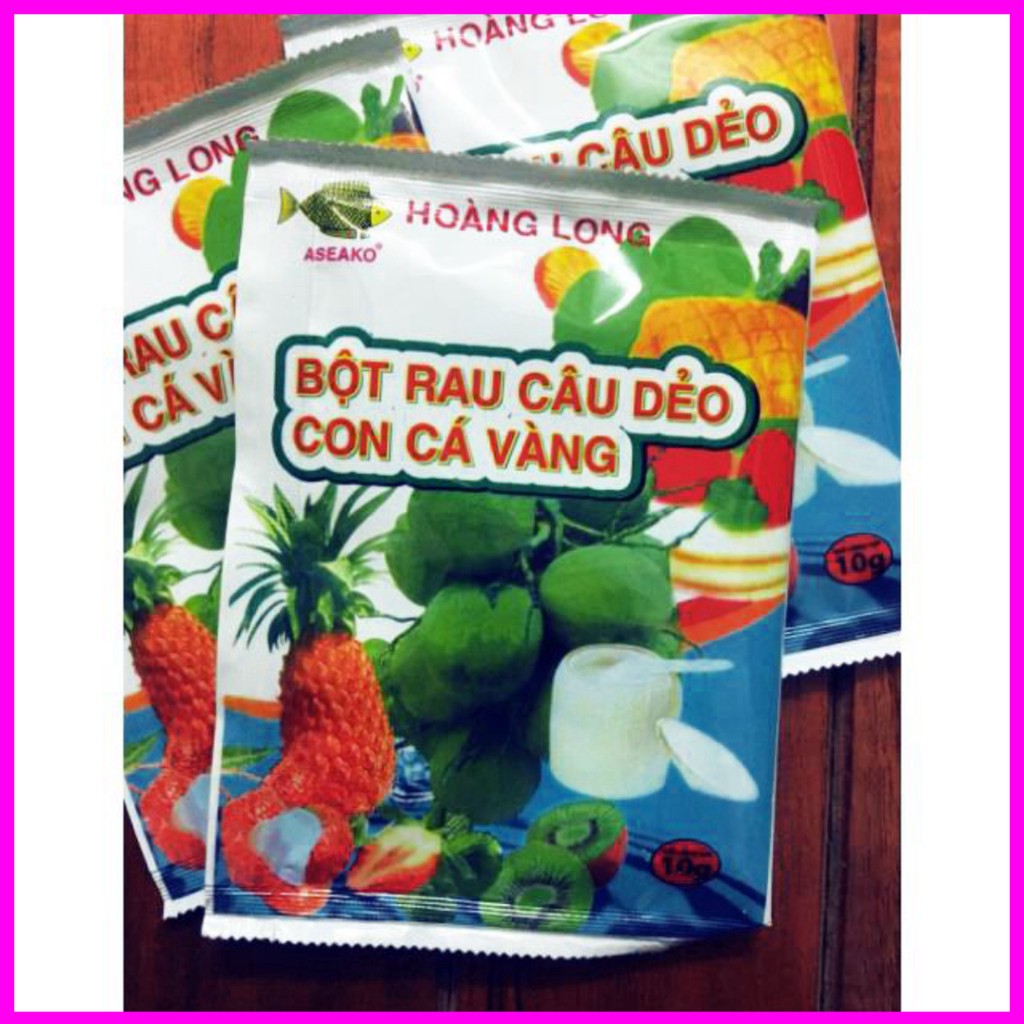 Free ship 1 hộp 12 gói bột thạch rau câu dẻo con cá vàng