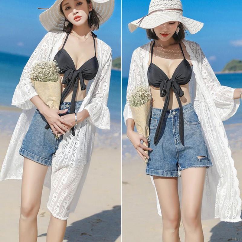[Lisa]Fashion New Holiday Style Trumpet Sleeves Lace Long Sunscreen Cardigan | BigBuy360 - bigbuy360.vn
