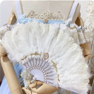 Quạt lông vũ phong cách Lolita