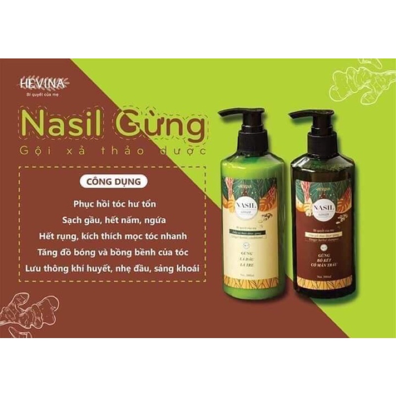 Dầu gội thảo dược trị rụng tóc cho phụ nữ sau sinh NASIL GINGER