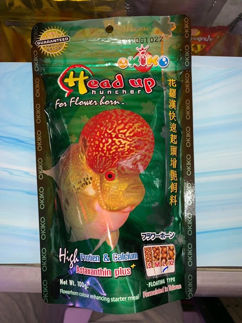 Thức ăn cho cá la hán lên đầu, màu và châu Okiko Thái Lan