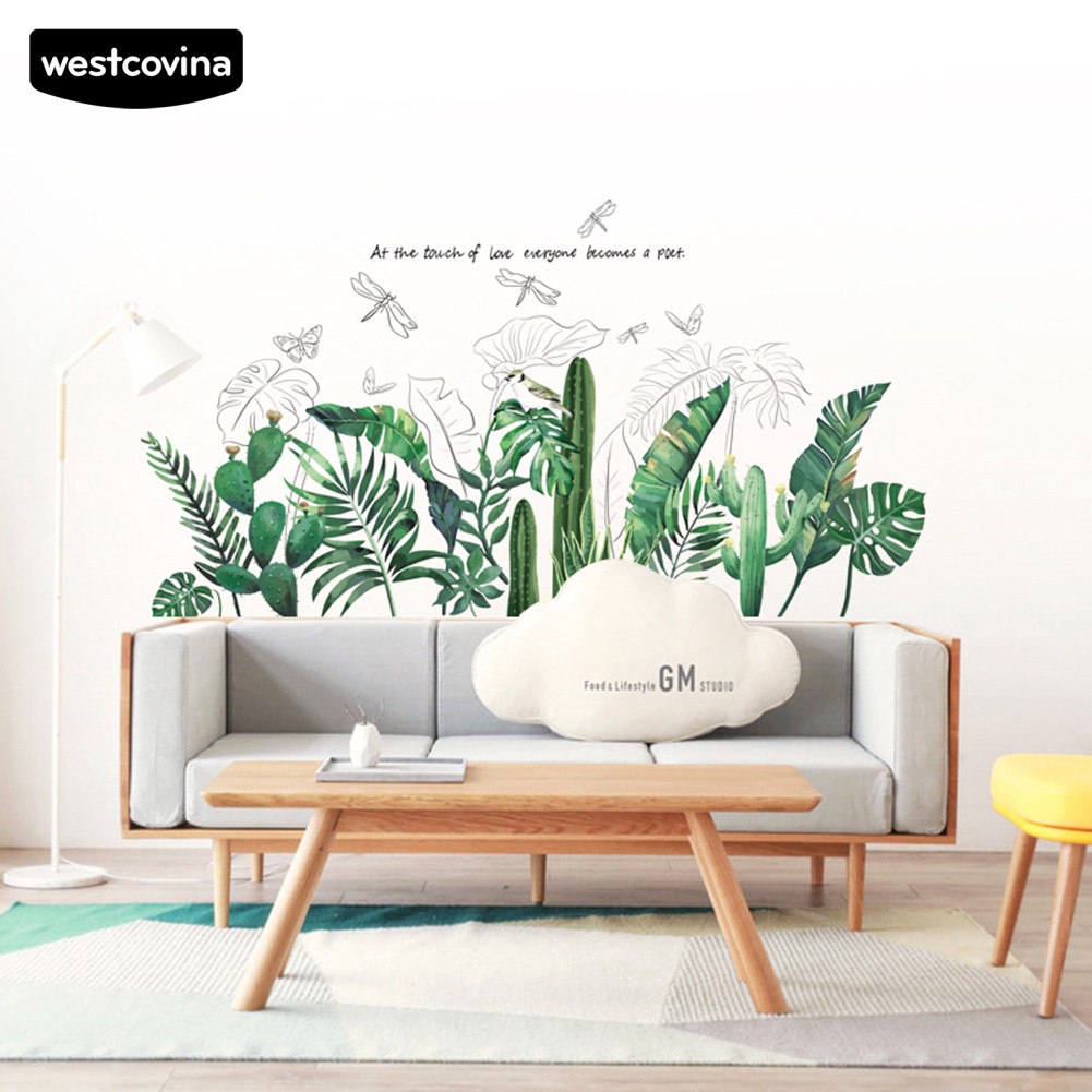 Miếng Dán Trang Trí Tường Trang Trí Hình Cây Chuối / Lá Chuối Dễ Chùi Rửa