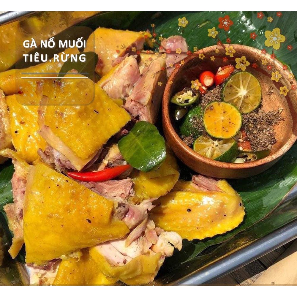 1 khay nửa con gà ta nổ muối tiêu chanh rừng