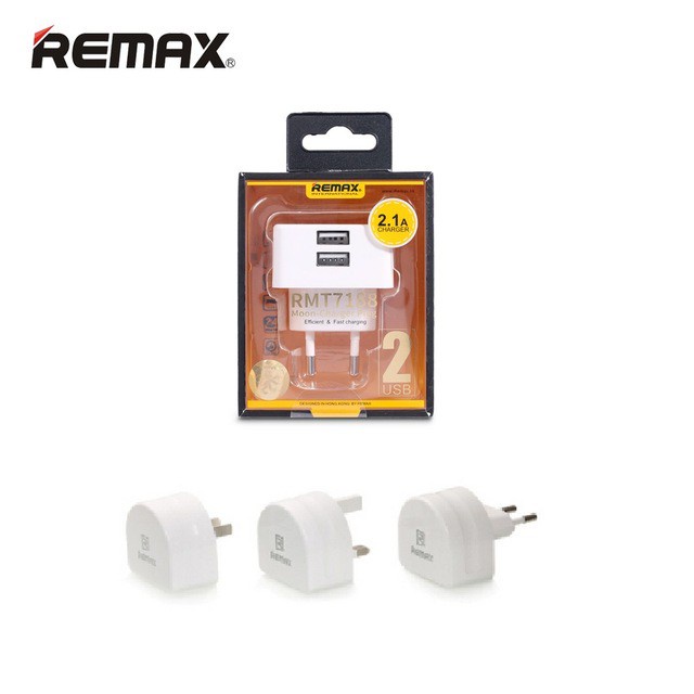 Cốc Sạc Remax RMT-7188 2.1A 2 Cổng - Hàng Chính Hãng