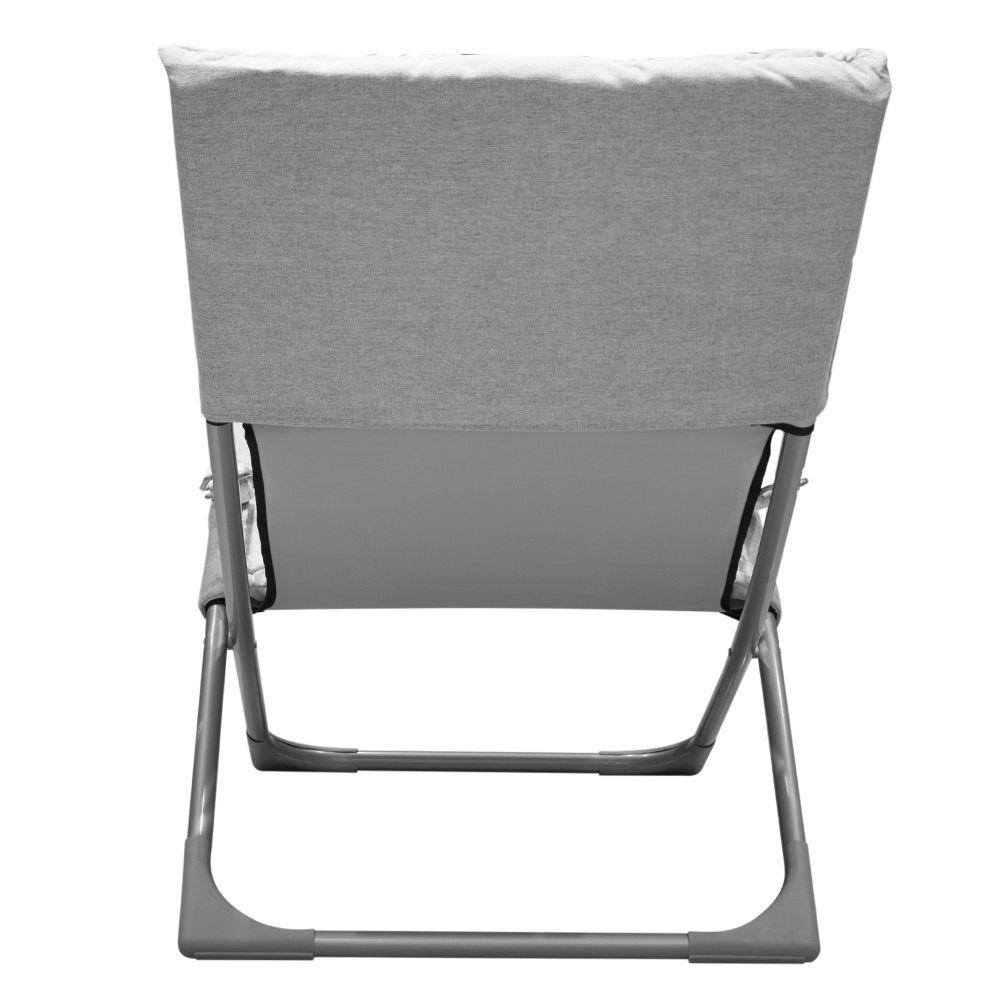 HomeBase FURDINI Ghế ngồi thư giãn bằng vải khung thép cao cấp có thể điều chỉnh 3 cấp độ Thái Lan W86xH91xD76cm màu xám