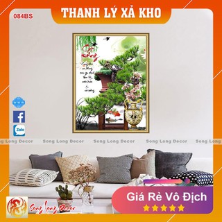 Tranh dán tường 3d Cây Tùng - 084BS-Tranh 3D Bon Sai - Giấy dán tường 3d - Song Long Decor