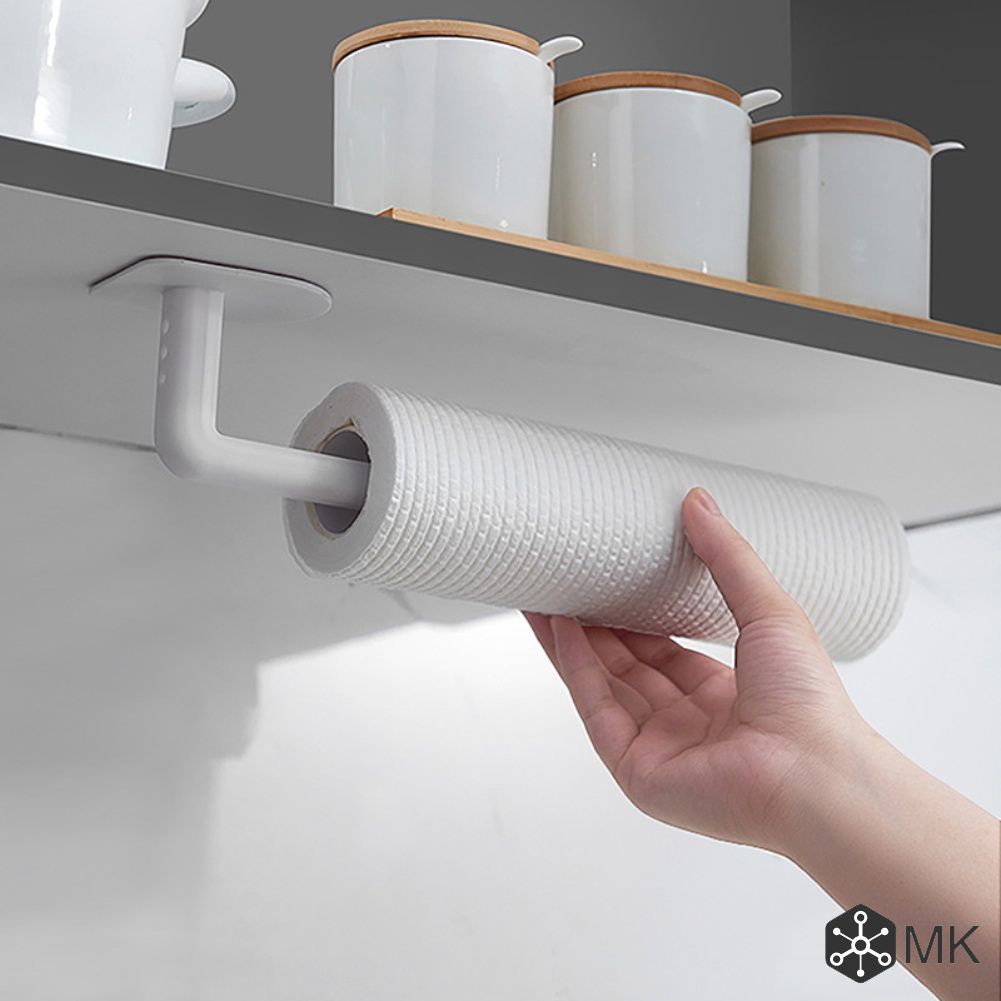 1 giá đỡ cuộn khăn giấy gắn dưới kệ tủ tự dính cho nhà bếp nhà tắm