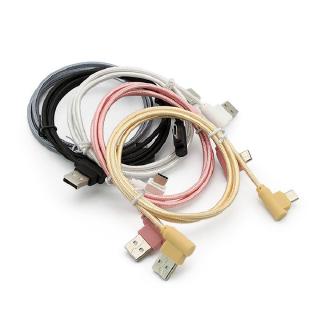 Nylon braided USB Cable Lightning/Micro USB 90 Degree Right Angle Male Data Sync and Fast Charging