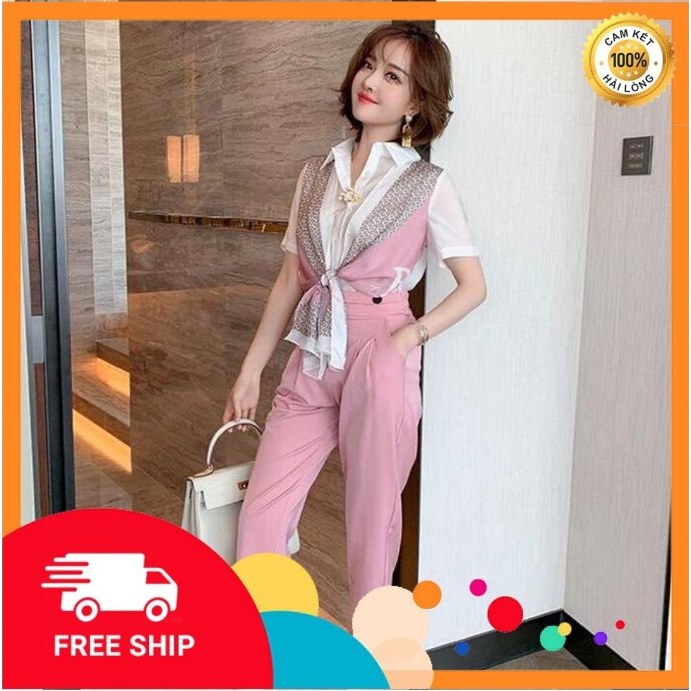 Set bộ nữ - Set bộ công sở phối họa tiết cao cấp