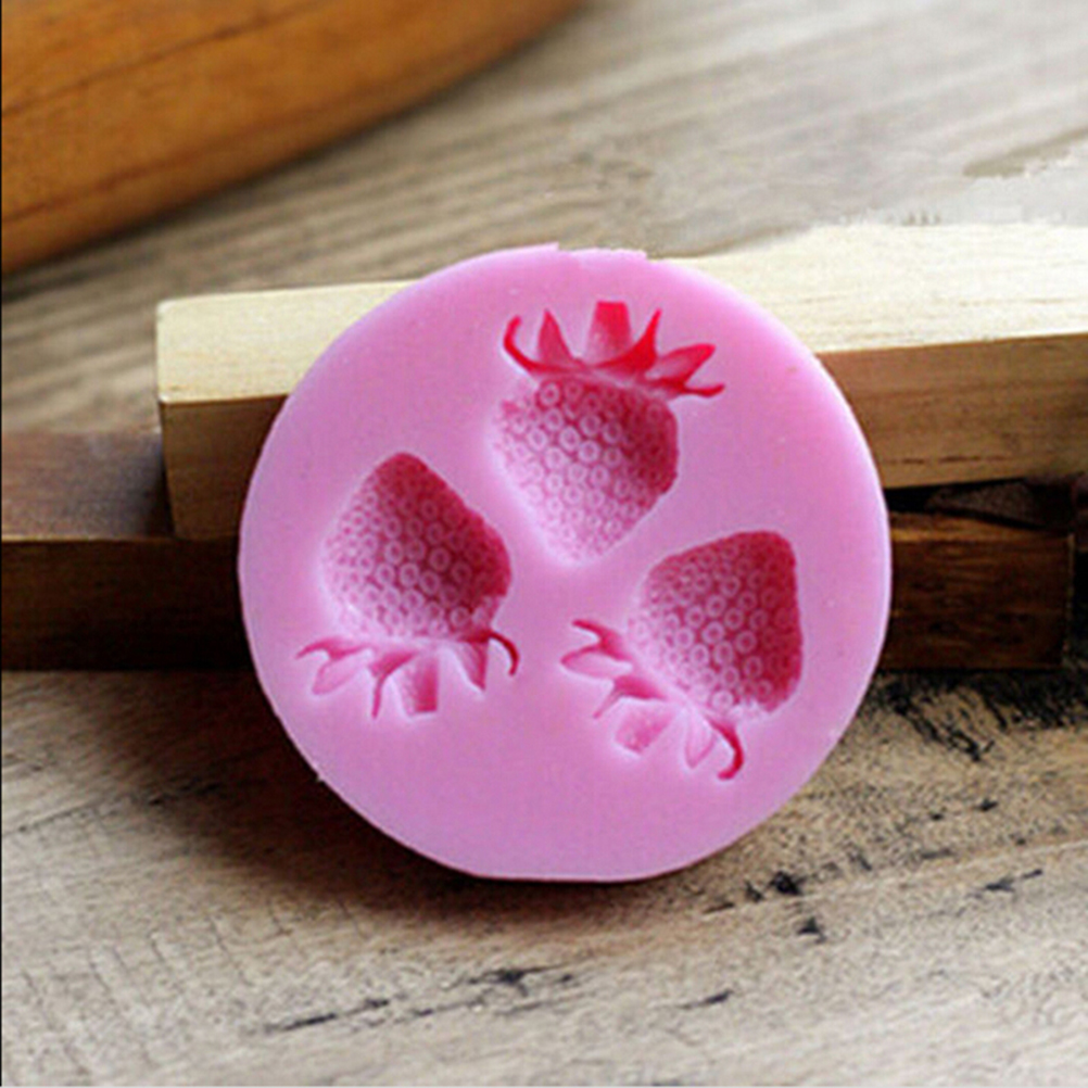 Khuôn Silicone Tạo Hình Quả Dâu Tây Dùng Trang Trí Bánh