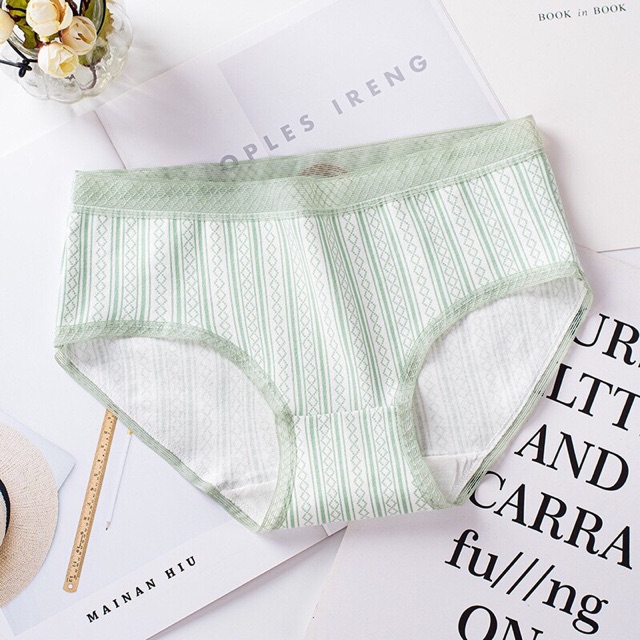 Quần lót quần chíp nữ Cotton siêu đẹp-Quần lót nữ Muji- Quần Lót Nữ Cotton Kẻ Caro Cạp Ren 045 | BigBuy360 - bigbuy360.vn