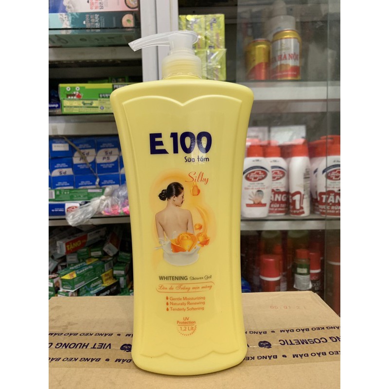 Sữa Tắm E100 Chiết Xuất Từ Hoa Hồng 1,2L (Mầu Vàng)