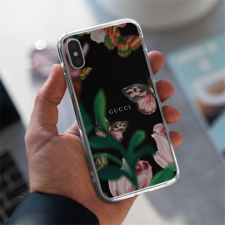 Ốp lưng GUCCI mùa xuân bướm hồng cho Iphone 5 6 7 8 Plus 11 12 Pro Max X Xr BRD20210199