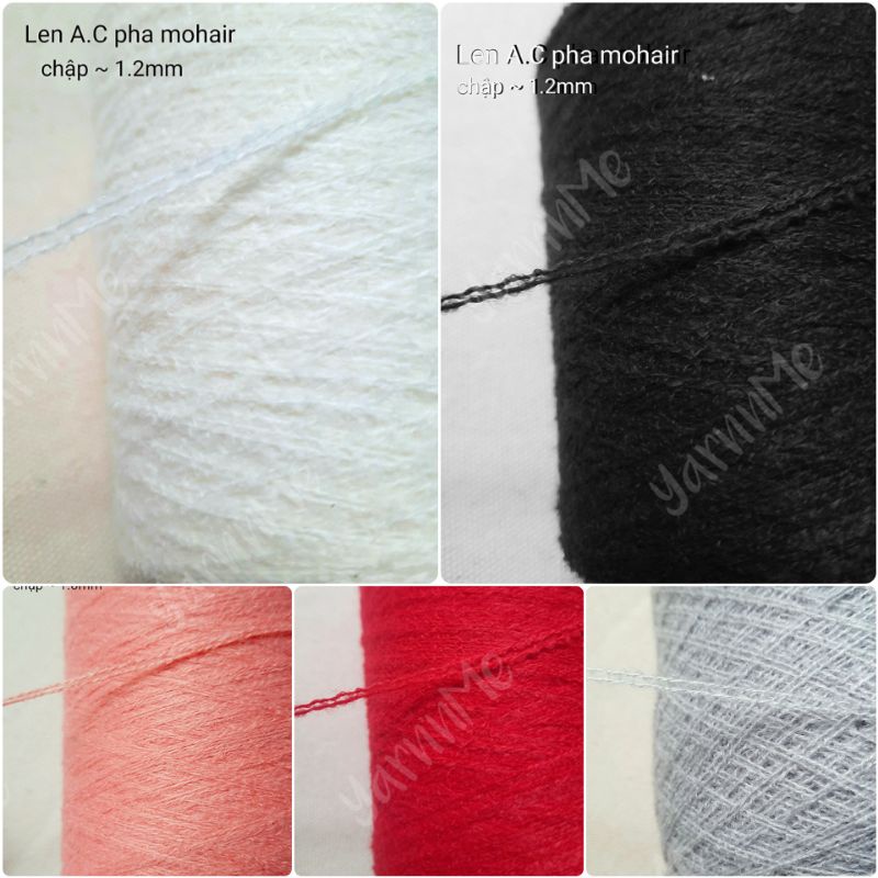 Len Acrylic pha mohair, dùng mùa đông, êm, ấm, mềm