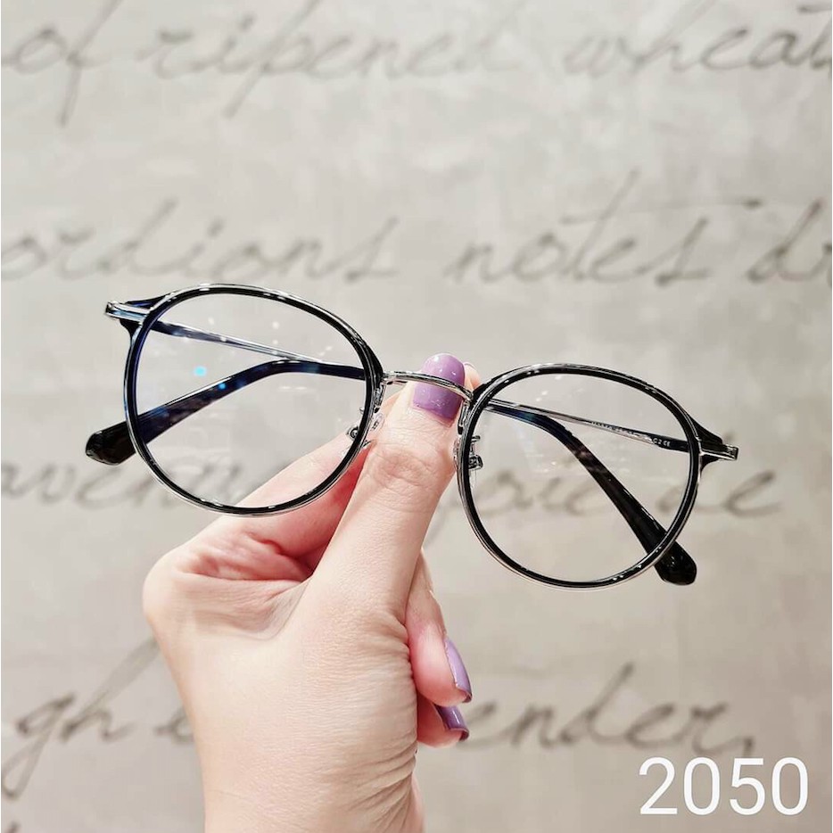 Gọng kính cận classic nam nữ 2050 viền nhựa mắt kiếng không độ bền đẹp thời trang Hàn Quốc trendy