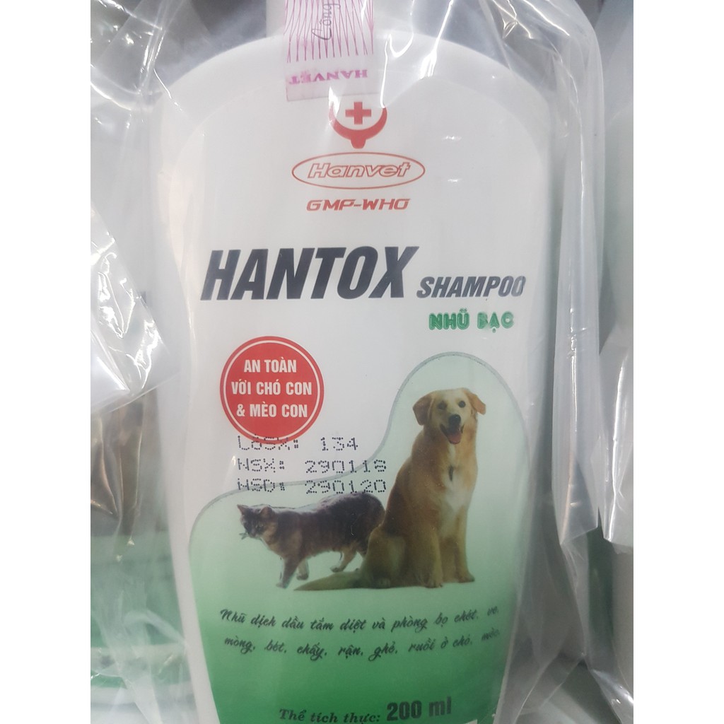 [XẢ KHO] Sữa Tắm Trị Ve Ghẻ Rận Tai Bọ Chét Chó Mèo - Hantox Xanh