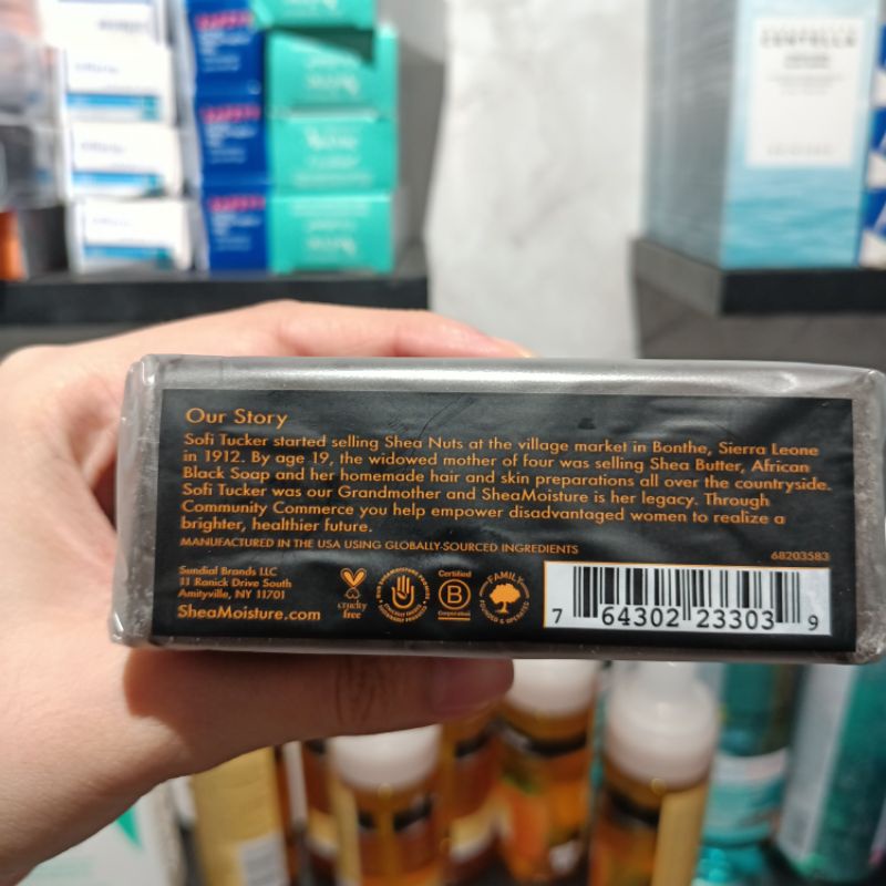 Xà bông/xà phòng đen giảm mụn lưng African Black Soap Shea Moisture 230g Mỹ