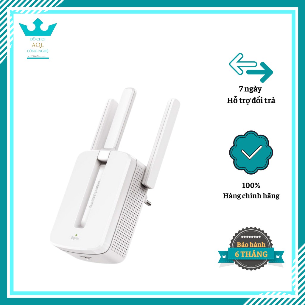 Bộ Kích Sóng Wifi Mercury 300m MW310RE - Bộ Kích Wifi Không Dây 3 Râu Chính Hãng