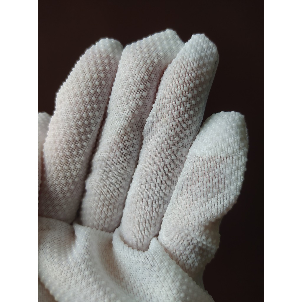 Găng tay sợi polyester sọc năm ngón chống tĩnh điện dùng cho phòng sạch, các ngành công nghiệp lắp rắp linh kiện psach