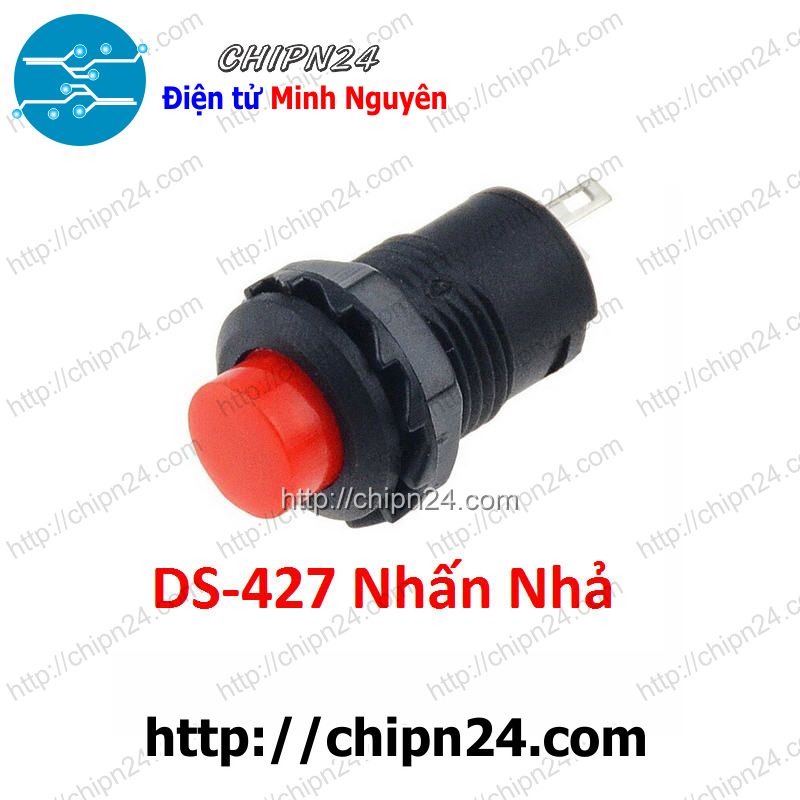 [2 CÁI] (G13) Nút nhấn Nhả DS-427 Đỏ (Đường kính 12MM)