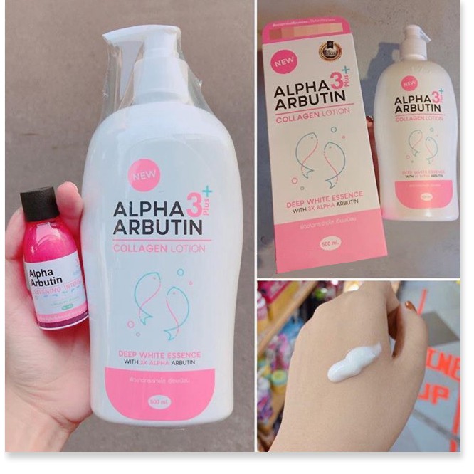 [Mã chiết khấu giảm giá mỹ phẩm chính hãng] Lotion dưỡng trắng Alpha Arbutin Collagen 3Plus – bí quyết của hotgirl Thái