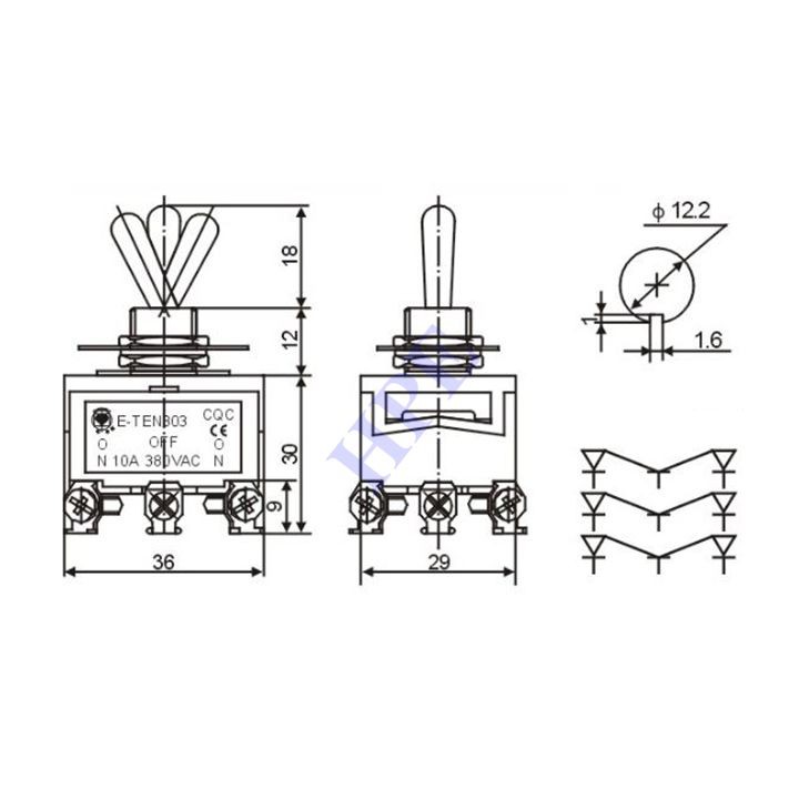 Công tắc gạt 9 chân - Loại tự giữ