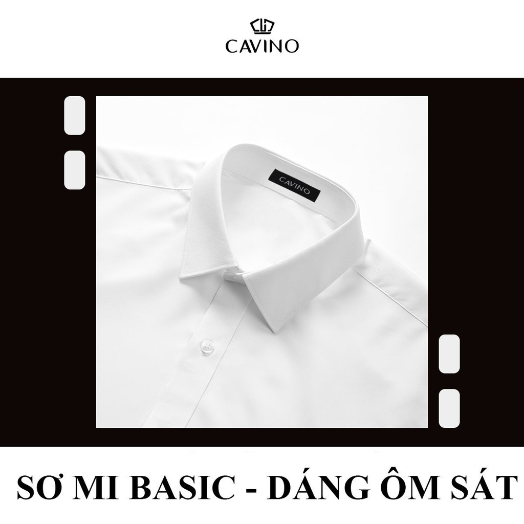 Áo sơ mi nam trắng, sơ mi Nano cao cấp CAVINO SMT0365 chống nhăn chống nhàu, thấm hút mồ hôi thoáng khí | BigBuy360 - bigbuy360.vn