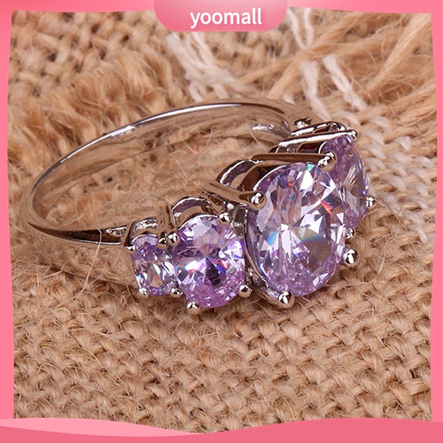 Yomall♡ Nhẫn ĐíNh Đá BằNg ĐồNg 6-10 ThờI Trang