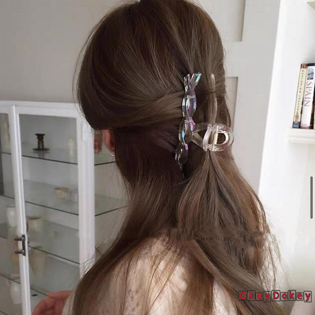 Kẹp Tóc Trong Suốt Kiểu Hình Học Phong Cách Retro Thời Trang Cho Nữ