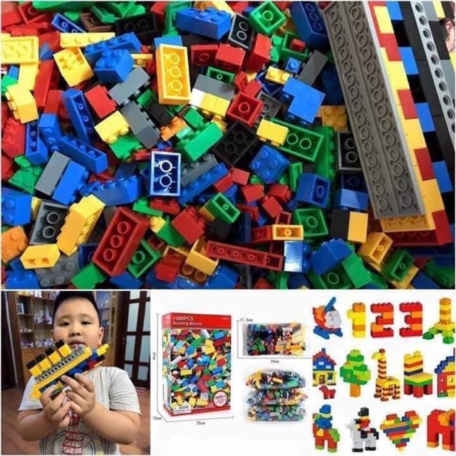 BỘ GHÉP LEGO 1000 chi tiết, lego cho bé tập ráp nâng cao trí tuệ