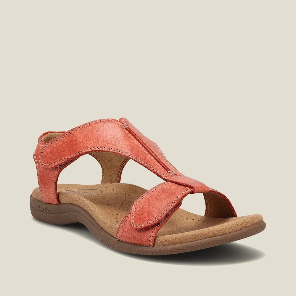 Tikp Giày Sandal Bằng Da Đế Xuồng Dày Quai Dán 6 Màu Tùy Chọn Size 35-42 Cho Nữ