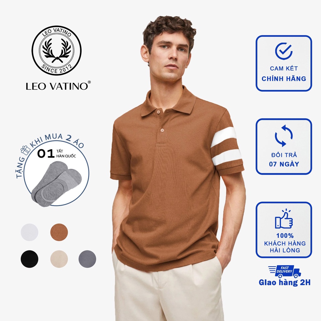 Áo thun polo nam POLOSHIRT đen phối tay cổ bẻ tay ngắn lỡ PLS01 - Leo Vatino