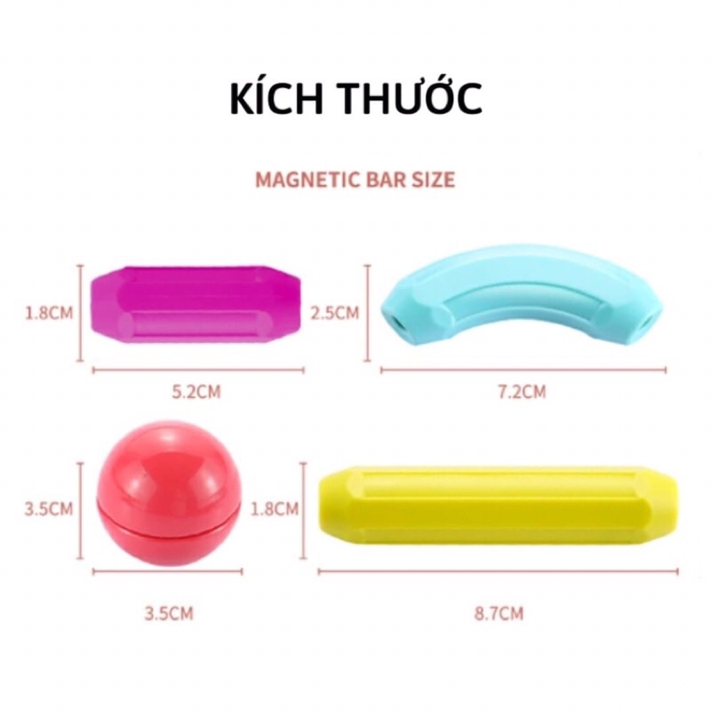 Bộ đồ chơi nam châm xếp hình thông minh MAGNETIC Stick cao cấp, Lego thông minh, Phát triển trí tuệ