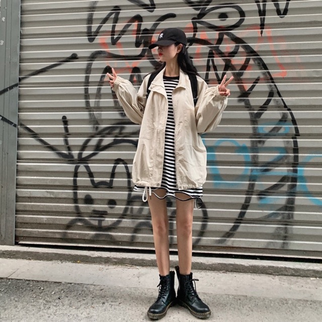 Áo khoác kaki nữ form rộng Cánh Dơi ulzzang Wind | BigBuy360 - bigbuy360.vn