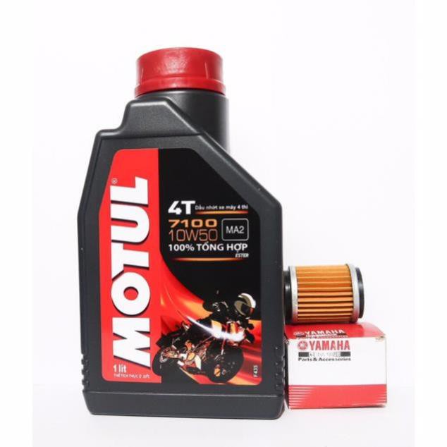 Combo 1 Motul 7100 + 1 lọc nhớt Yamaha chính hãng