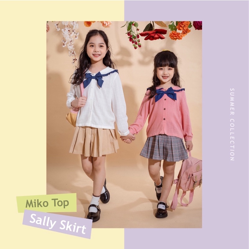 [LITTLE PINK] SALLY SKIRT - Chân váy xếp li bé gái