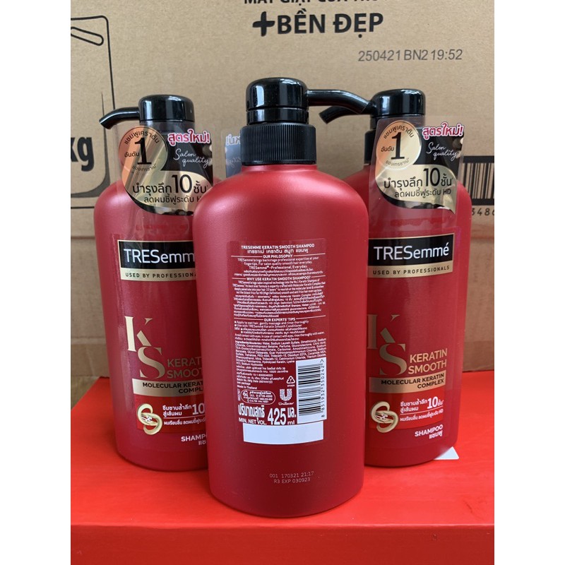 Dầu gội TRESEMME thái lan  Keratin Smooth 450ml (màu đỏ)