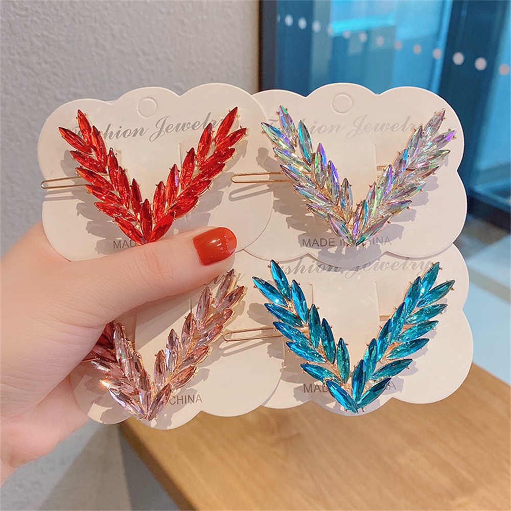 Kẹp TóC HìNh Chữ V ĐíNh Kim Cương Giả NhiềU MàU ThờI Trang Cho Nữ