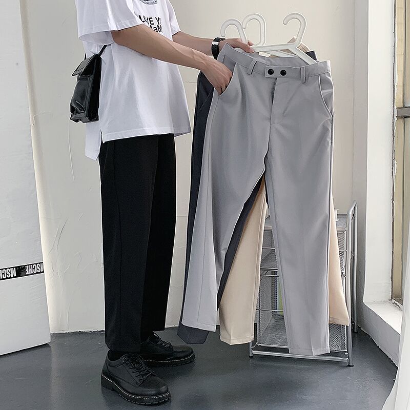 Korean Fashion Men's Wide Leg Pants. Men's Casual Suit Pants. Ankle Pants. Fashion Trend Loose Pants