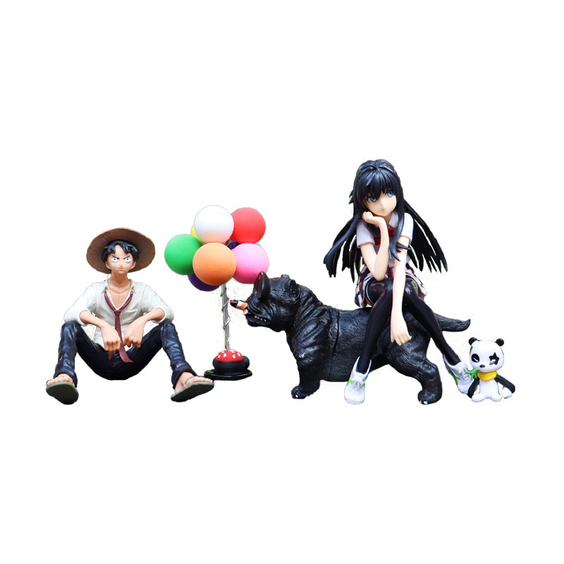 Bộ Mô Hình Nhân Vật Hoạt Hình Anime Luffy Yukino Dễ Thương Dùng Trang Trí Xe Hơi